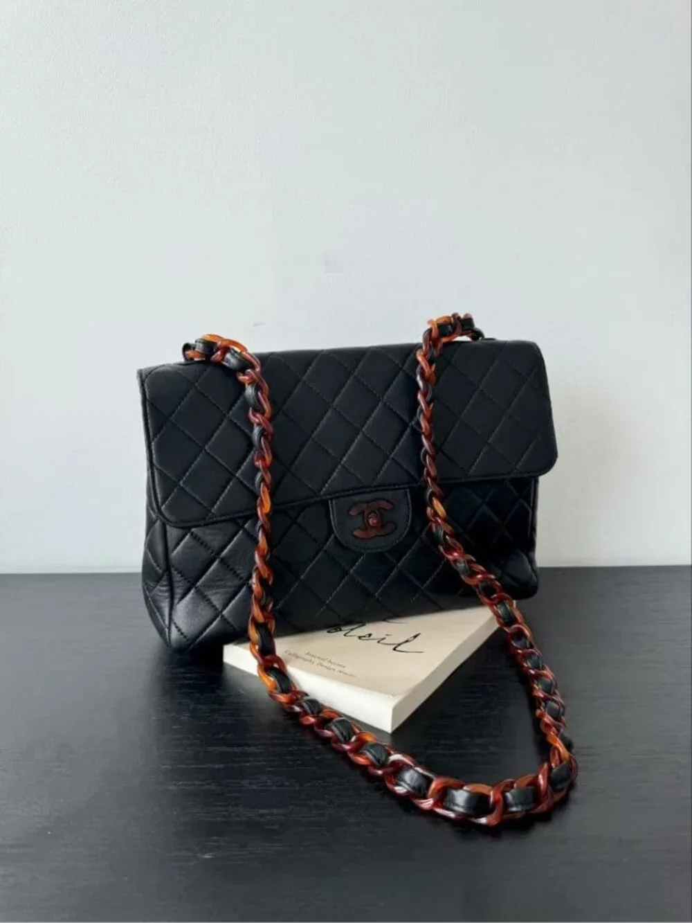 Chanel Tortoiseshell Jumbo Quilted Lambskin